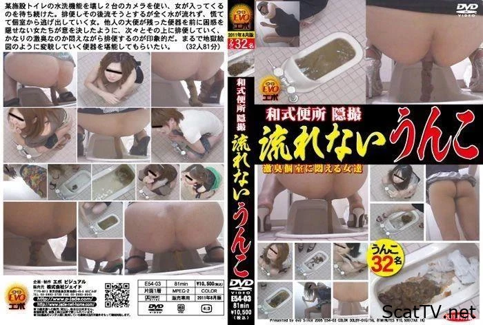 E54-03 Toilet in shop, peeping per glamour girls as they shitting. - Shitting Standing, Shit Masturbation, Pudding Shit