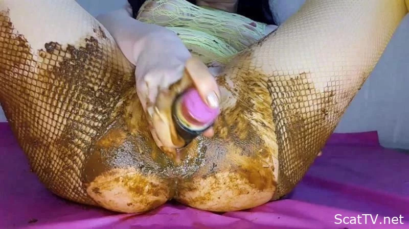 Fishnet Leggings Black Toy - AnnaCoprofield - Devil Sophie - Toys Scat, Wc, Spit Into Defecation