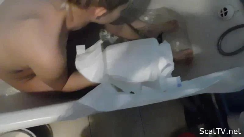 Diaper shit in the bathroom - KatyaKASS - Young Poop Girls, Dirty Anal Toy, Fistfucking