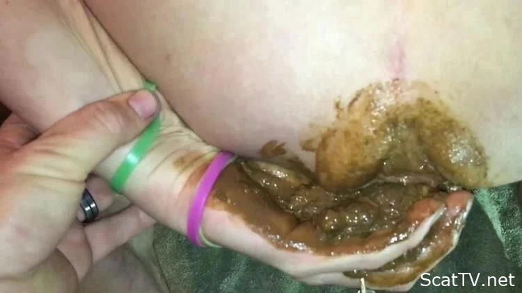 Shitting Smeared Tits and Stuffed Pussy - Shitty Masturbation with Plastic Toy and Bottle Pregnant Allura - Smearing my shit on my boobs - Allura - Shit In Pantyhose, Faeces, Pov Scat